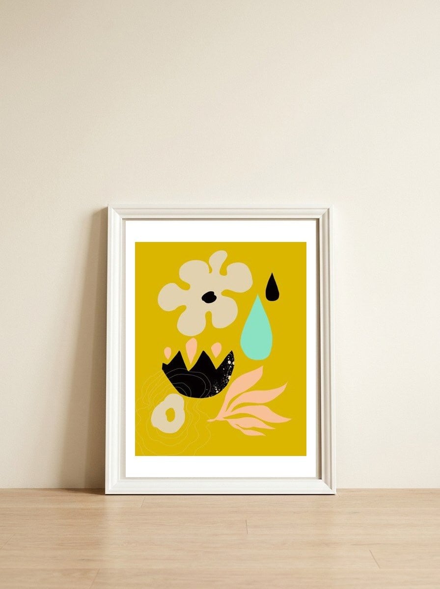 spring flower2 — framed, leaning against the wall