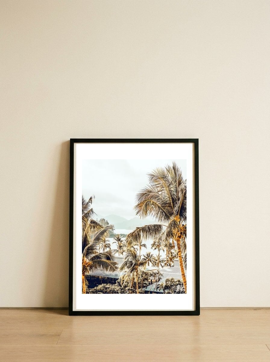 Island View — framed, leaning against the wall