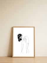 Woman in one line — framed, leaning against the wall thumbnail