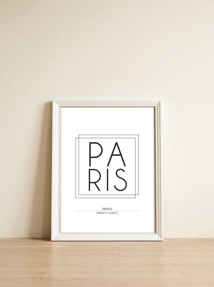 Paris — framed, leaning against the wall
