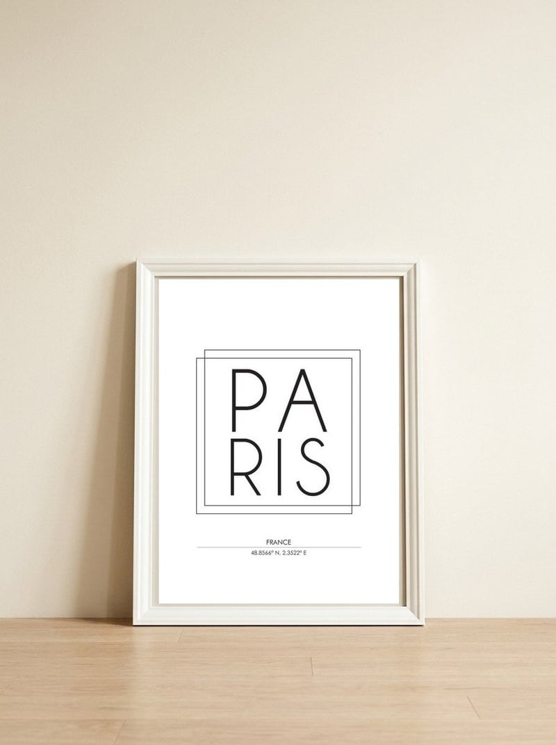 Paris — framed, leaning against the wall