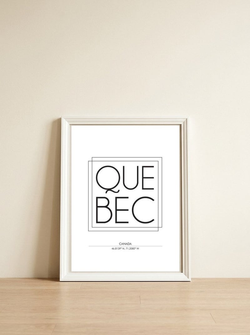 Quebec — framed, leaning against the wall