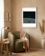 Earth, Moon And Lunar Module, As11 44 6643 framed in a tender room thumbnail