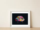 Colorful Lips — framed, leaning against the wall thumbnail