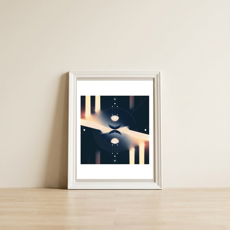 Cosmic Type — framed, leaning against the wall