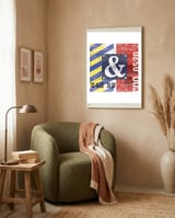 Blue Ampersand Industrial Abstract framed in a tender room thumbnail