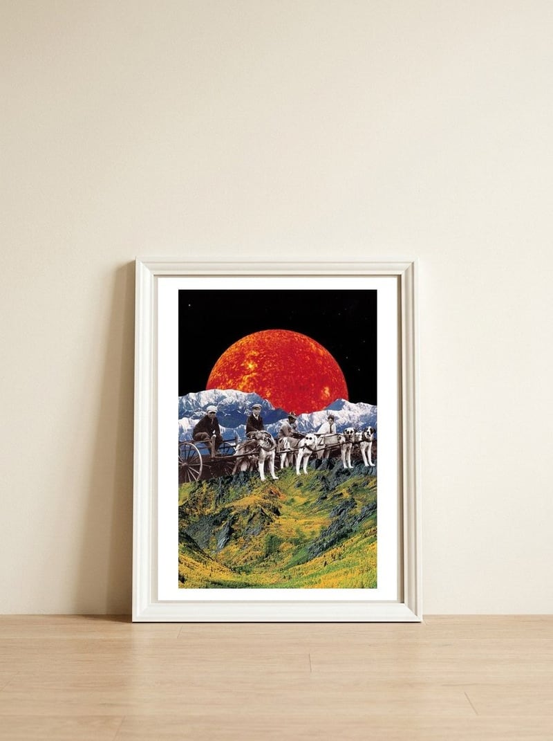 Downhill Racing Club — framed, leaning against the wall