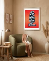 Set Your Life On Fire - Rumi Quote Typography framed in a tender room thumbnail