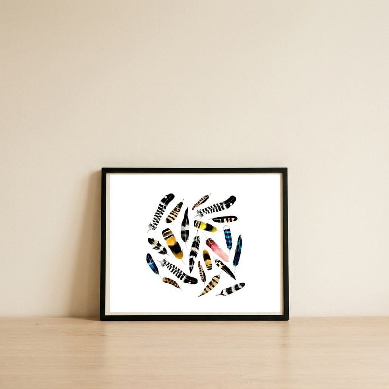 Feather Fusion  — framed, leaning against the wall