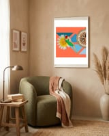 Daisy Orange framed in a tender room thumbnail