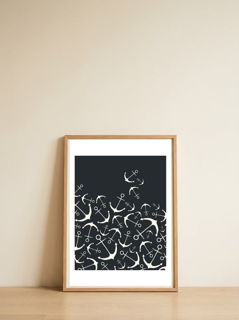 Nautical Drop — framed, leaning against the wall