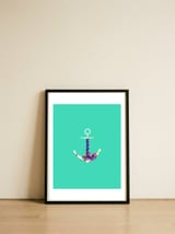 Floral Anchor — framed, leaning against the wall thumbnail