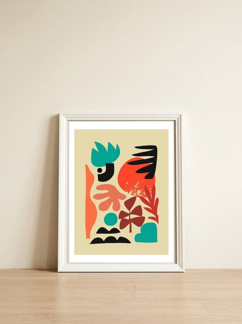 Golden season — framed, leaning against the wall
