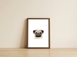 Pug — framed, leaning against the wall thumbnail