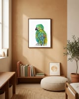 Parrot framed in a gentle room thumbnail
