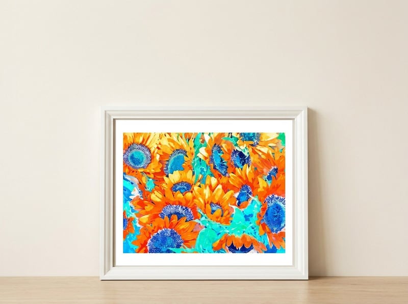 Sunflower Garden — framed, leaning against the wall