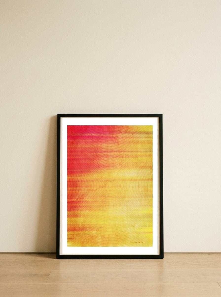 Sunset Ring — framed, leaning against the wall