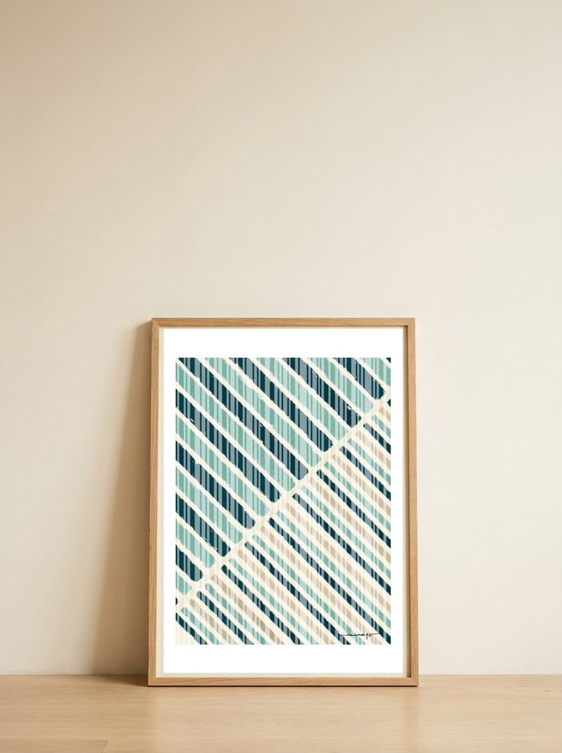 Crossing Paths — framed, leaning against the wall