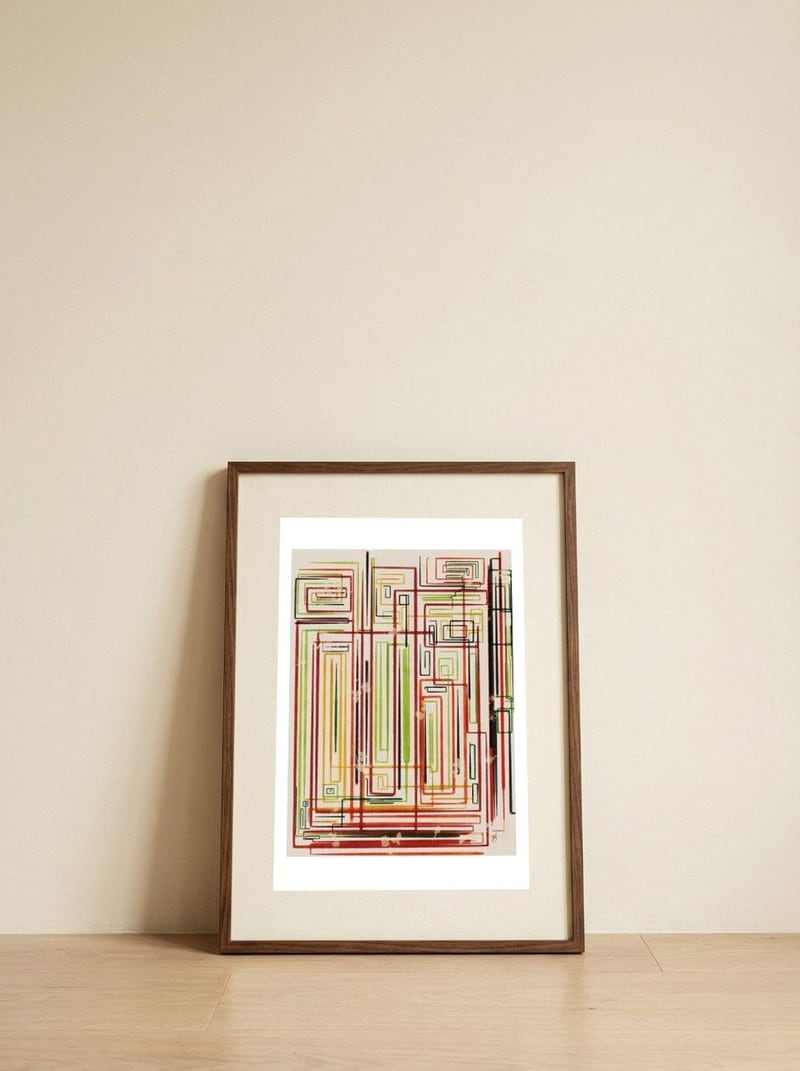 Stuck In Lines — framed, leaning against the wall