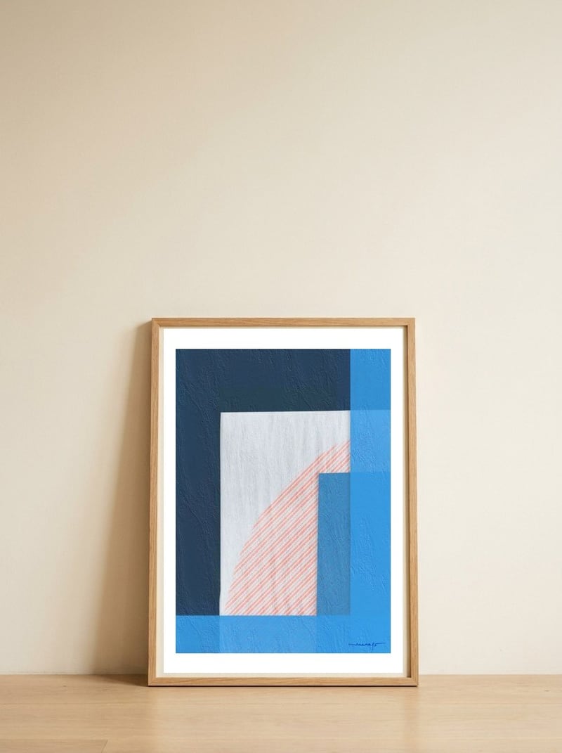 Geometric Space 2 — framed, leaning against the wall