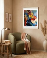 Angel & Devil 29x23cm framed in a tender room thumbnail