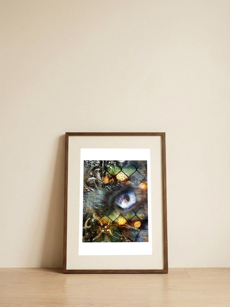 Perceptions — framed, leaning against the wall
