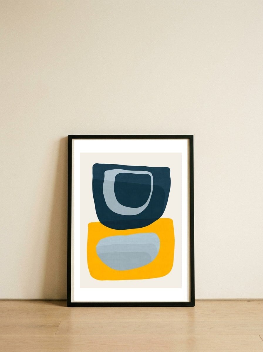 Abstrato I — framed, leaning against the wall