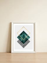 Botanical and geometric III — framed, leaning against the wall thumbnail