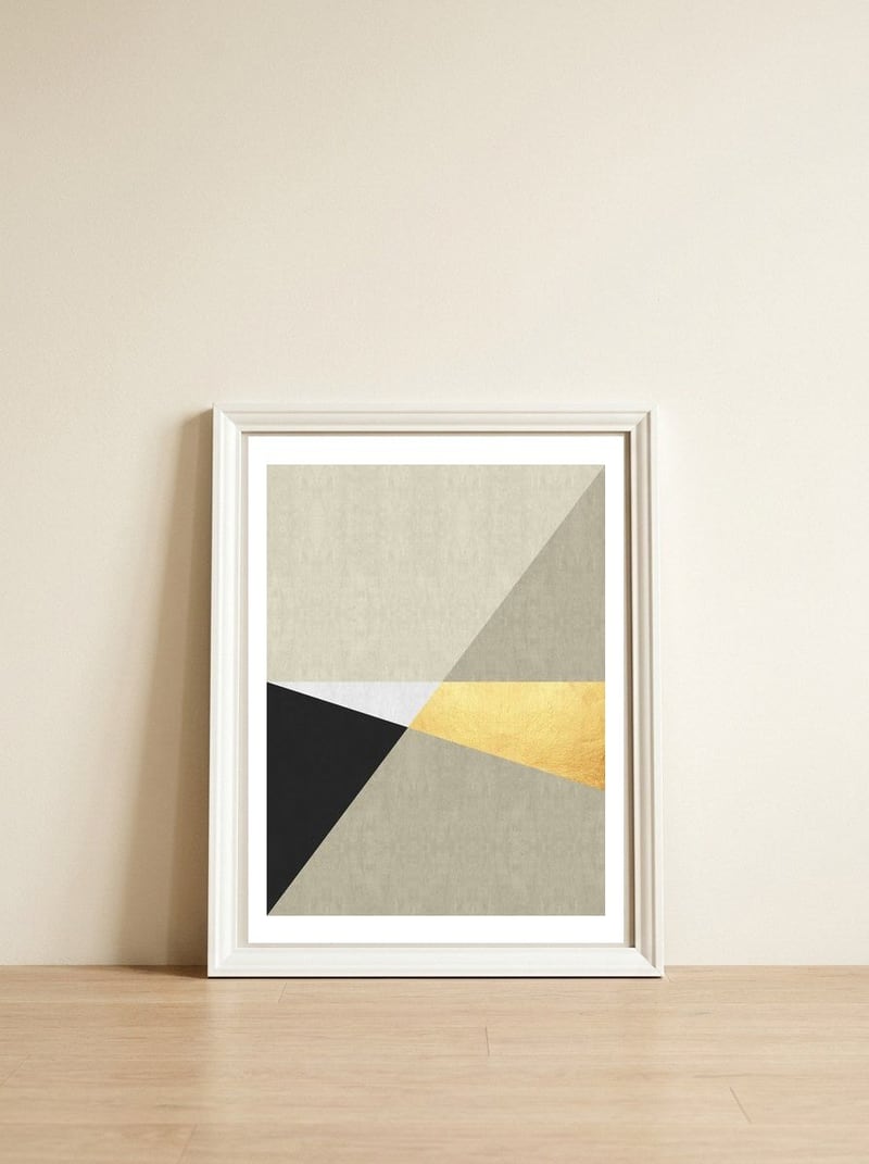 Geometric Plans II — framed, leaning against the wall