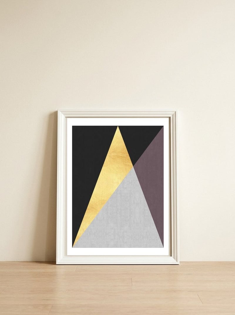 Geometric Plans V — framed, leaning against the wall