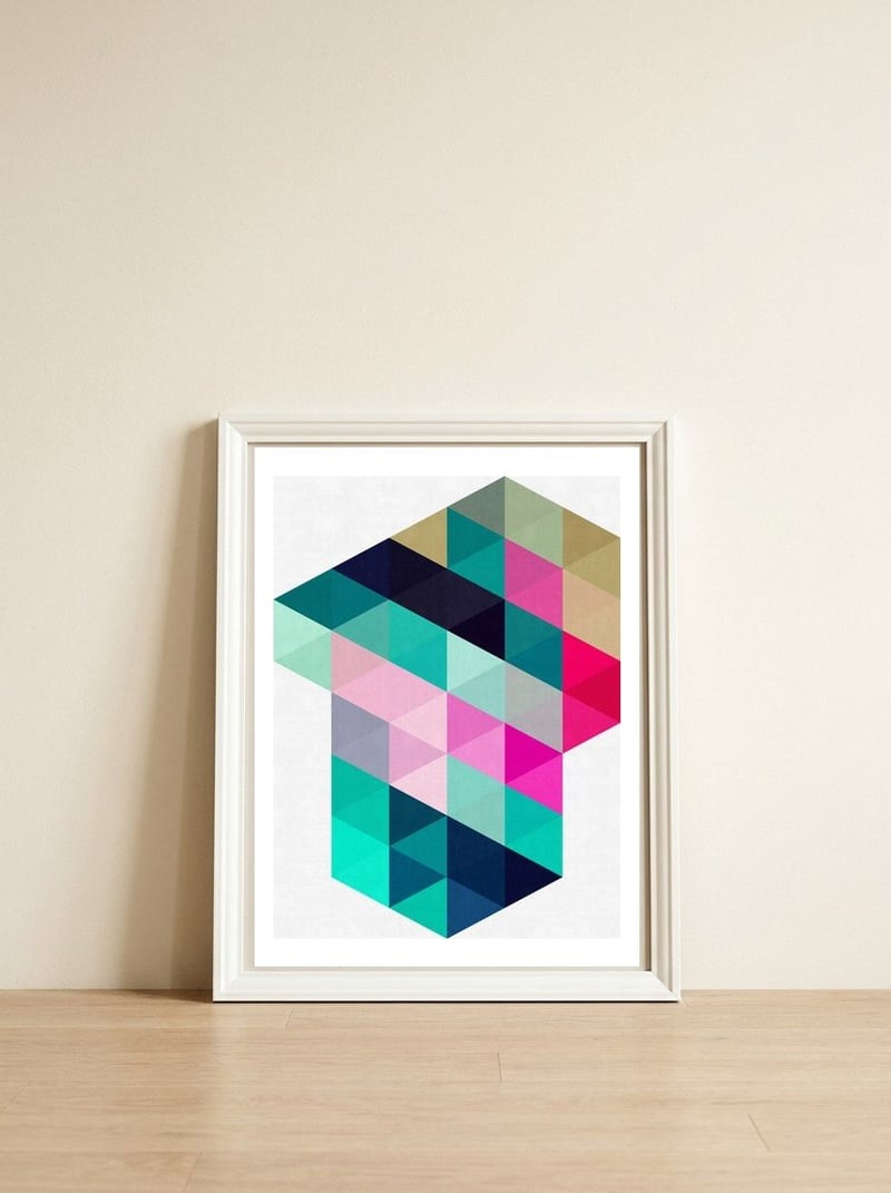 Art of cubes II — framed, leaning against the wall