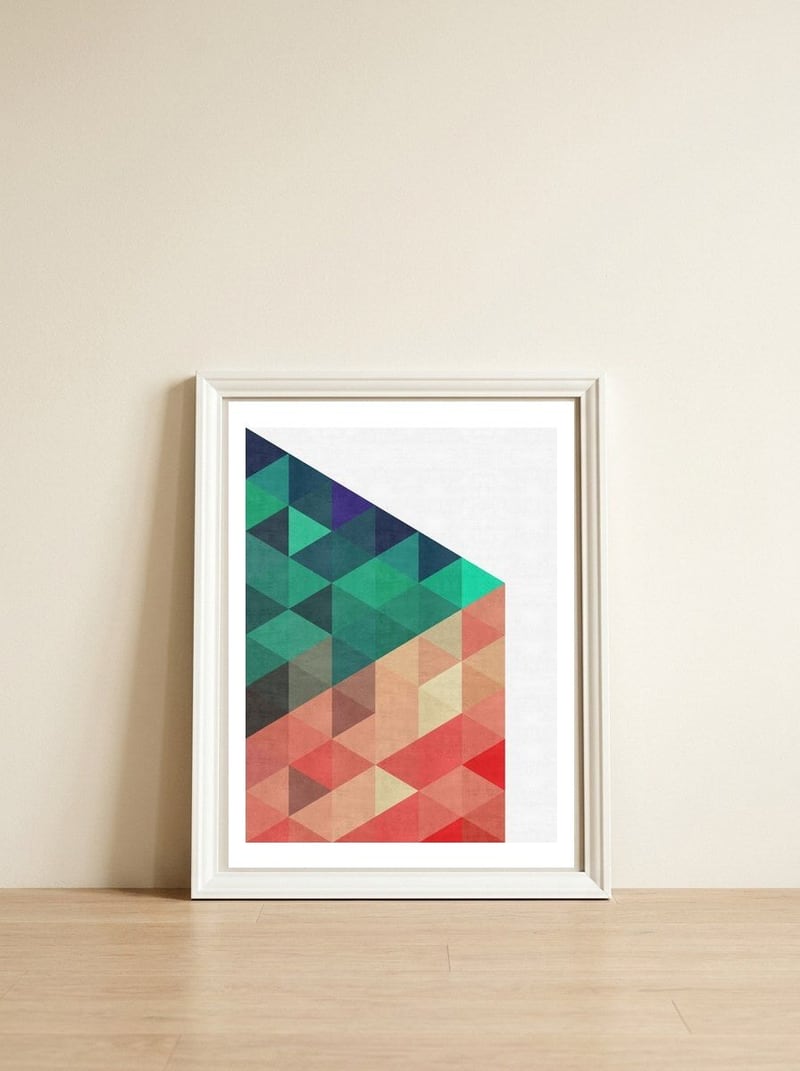 Art of cubes VII — framed, leaning against the wall