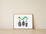 Tribal Vase Trio — framed, leaning against the wall thumbnail