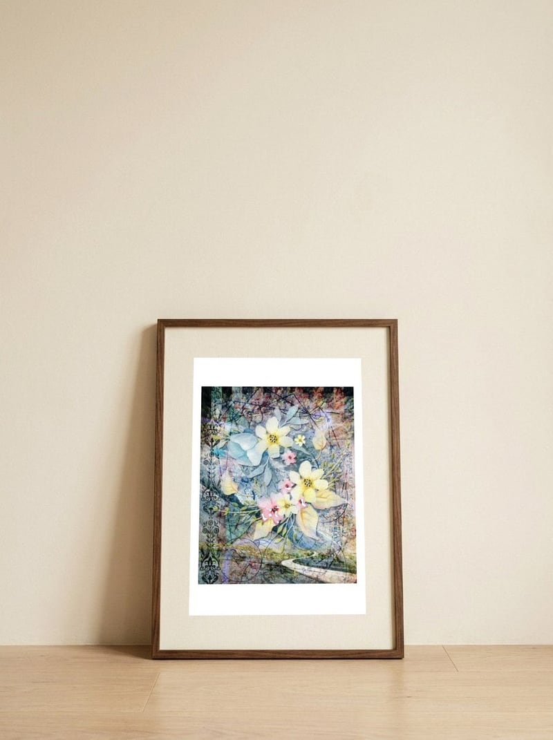 Embark — framed, leaning against the wall