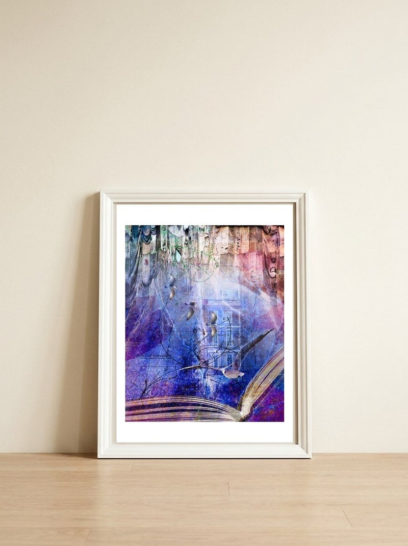 Mystery — framed, leaning against the wall