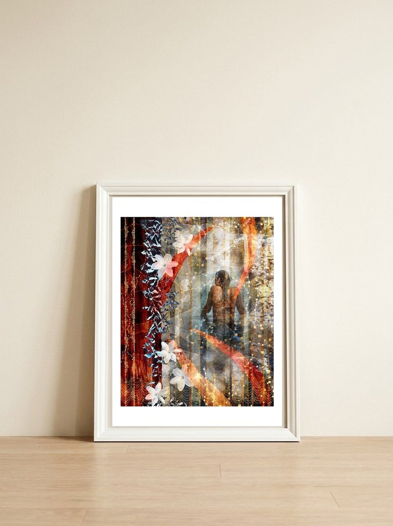 Radiant Moonlight — framed, leaning against the wall