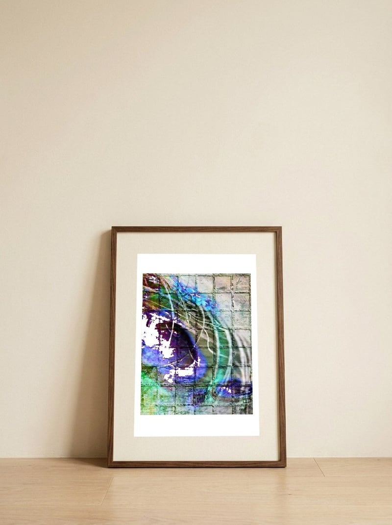 Unraveled — framed, leaning against the wall