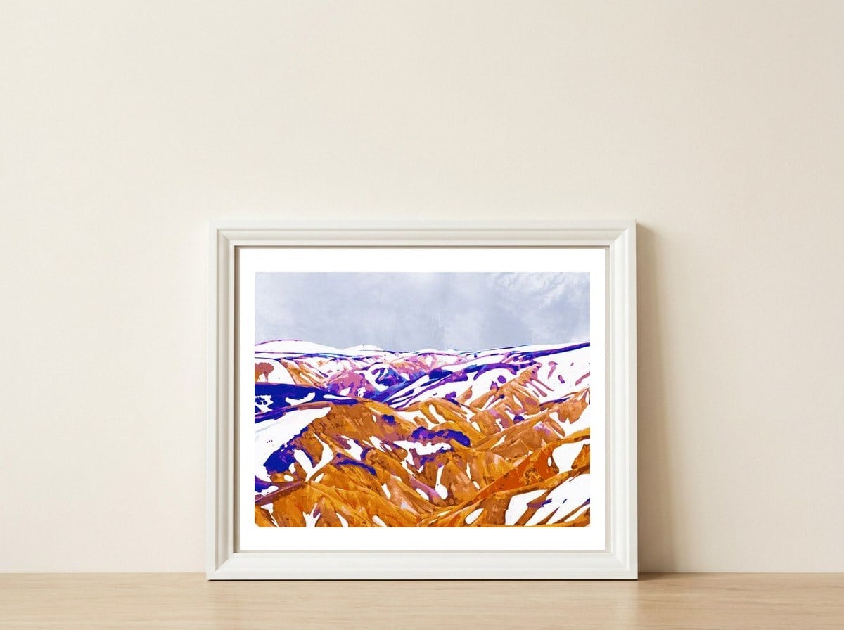 Snow Walk — framed, leaning against the wall