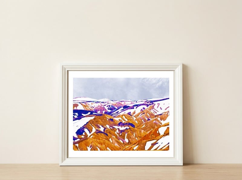 Snow Walk — framed, leaning against the wall