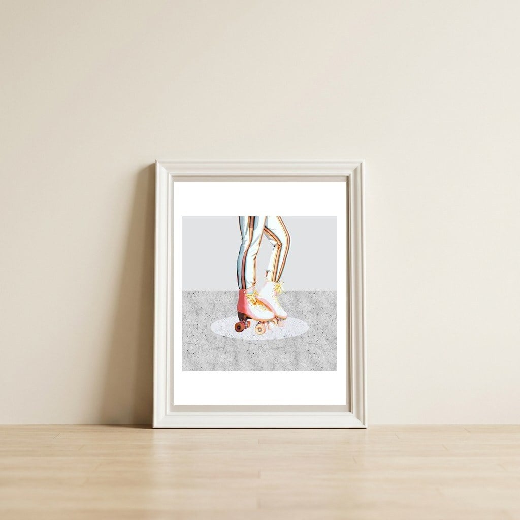 Skating — framed, leaning against the wall