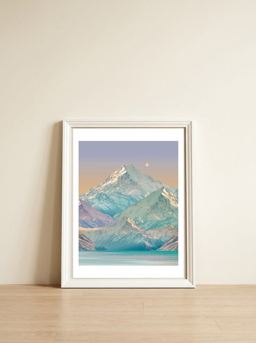 Pastel Landscape — framed, leaning against the wall