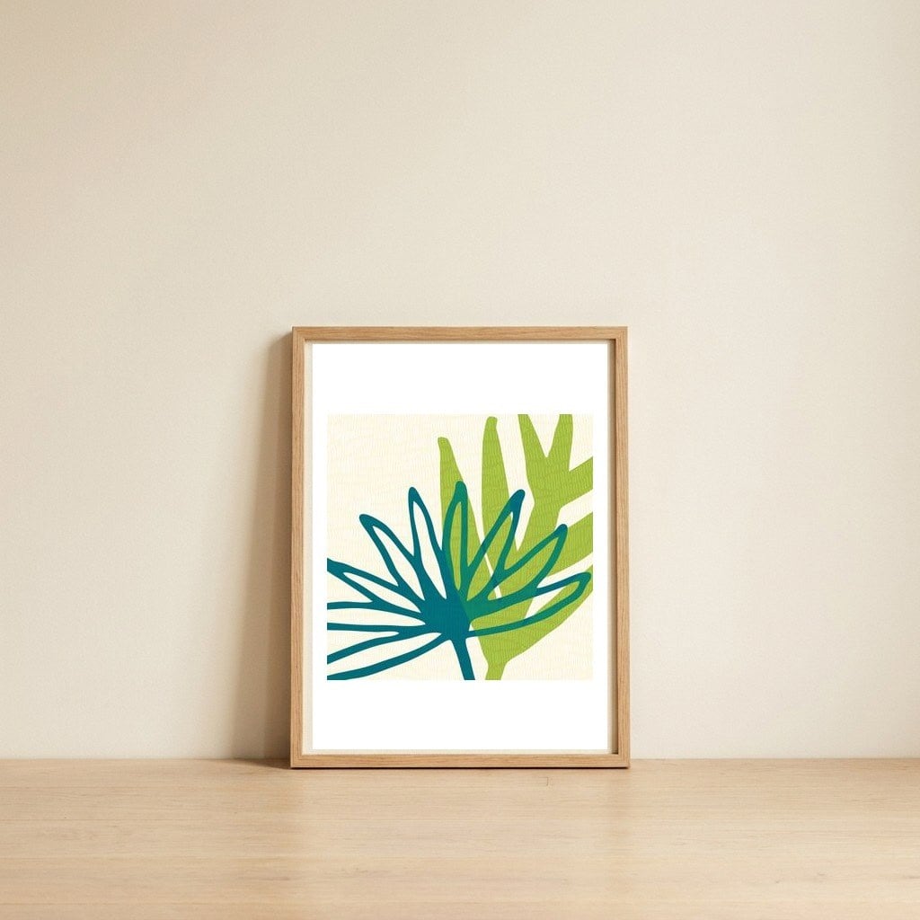 Modern Greenery — framed, leaning against the wall