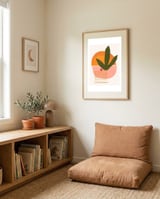 Desert Sunset With Cactus And Cherry framed in a gentle room thumbnail