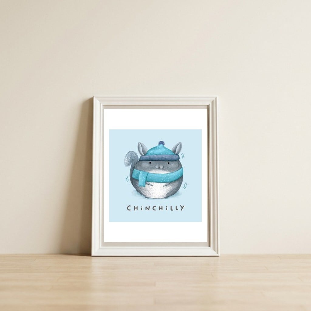 Chinchilly — framed, leaning against the wall
