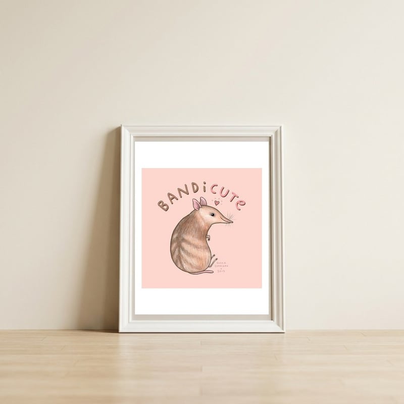 Bandicute — framed, leaning against the wall