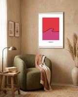 Pink Waves framed in a tender room thumbnail