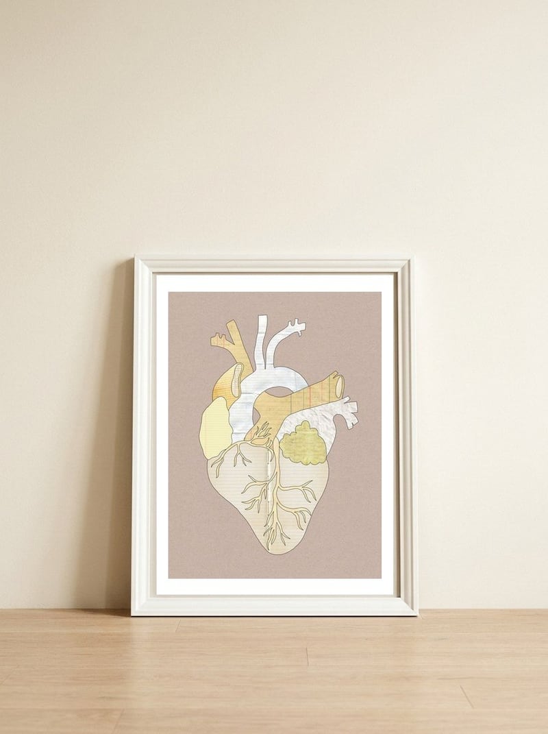 A Heart Unwritten — framed, leaning against the wall