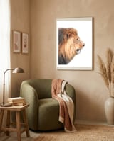 Lion Profile framed in a tender room thumbnail