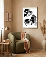Black Tropical Leaves  framed in a tender room thumbnail