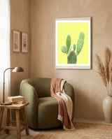 Cactus Yellow Background framed in a tender room thumbnail